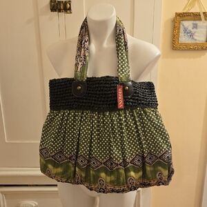 NWT Merona Green And Gray Print Bag